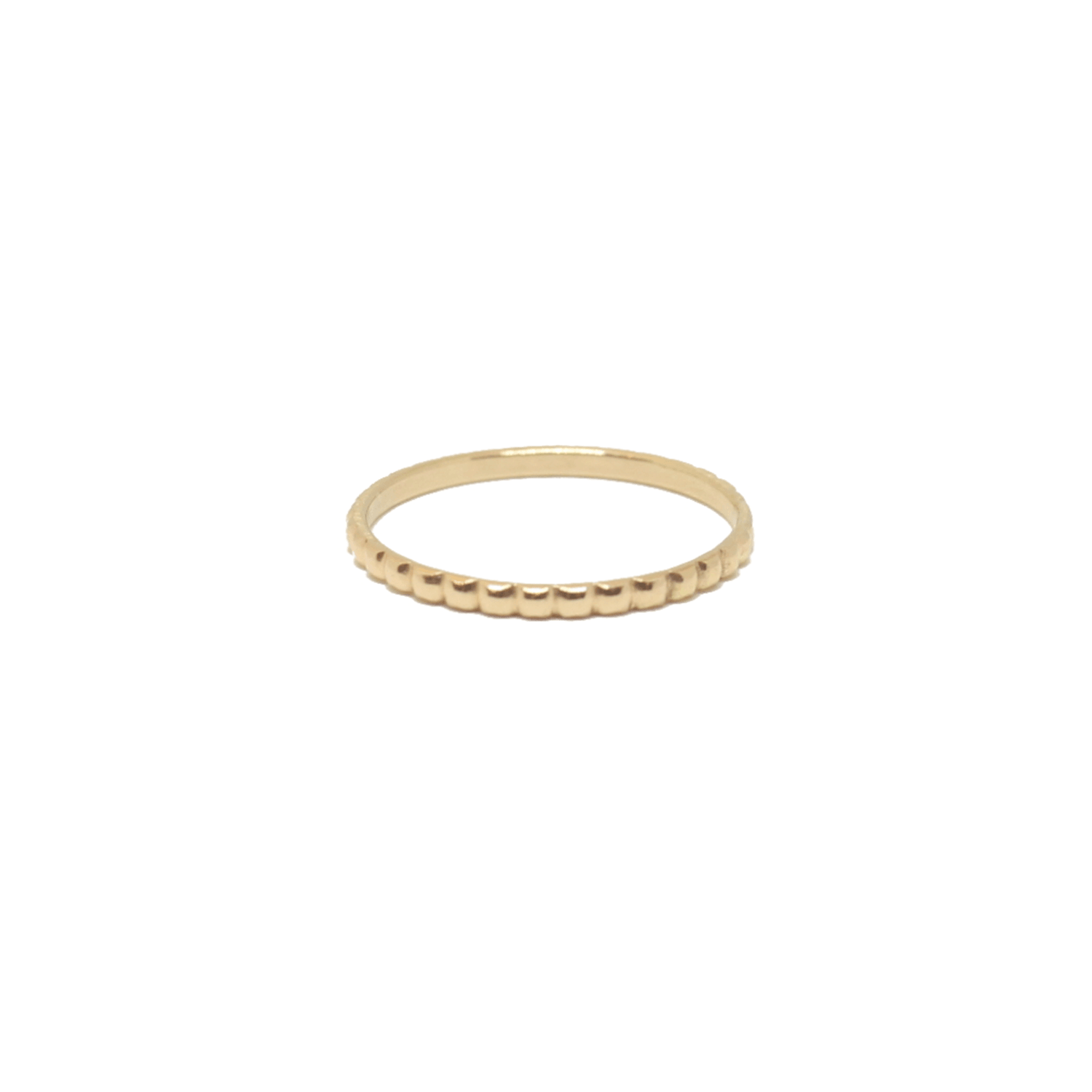 The Smart Minimalist - Patterned Solid 14k Gold Stacking Ring - Canada 6.5
