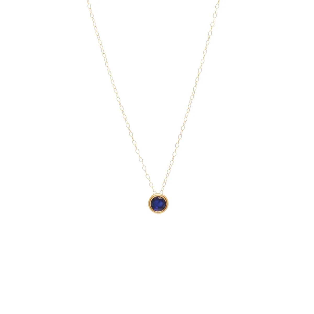 Dainty Minimalist Birthstone Pendant - Genuine Gemstone - Solid 14k Gold - The Smart Minimalist