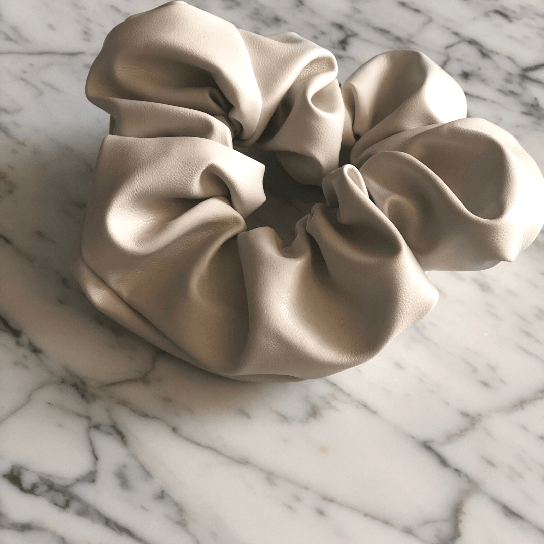 2 PACK - Faux Leather Scrunchie Hair Tie - The Smart Minimalist