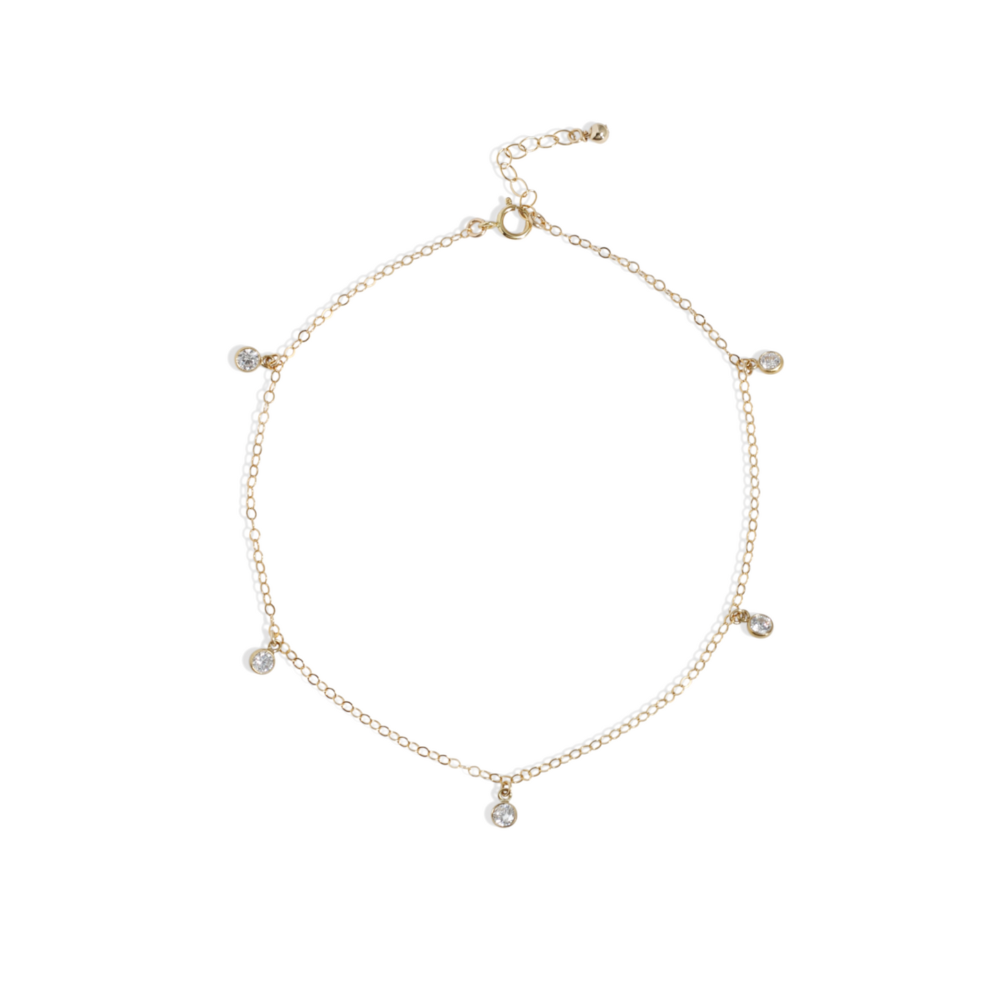 Crystal Drop Anklet - 14k Gold or Silver - The Smart Minimalist