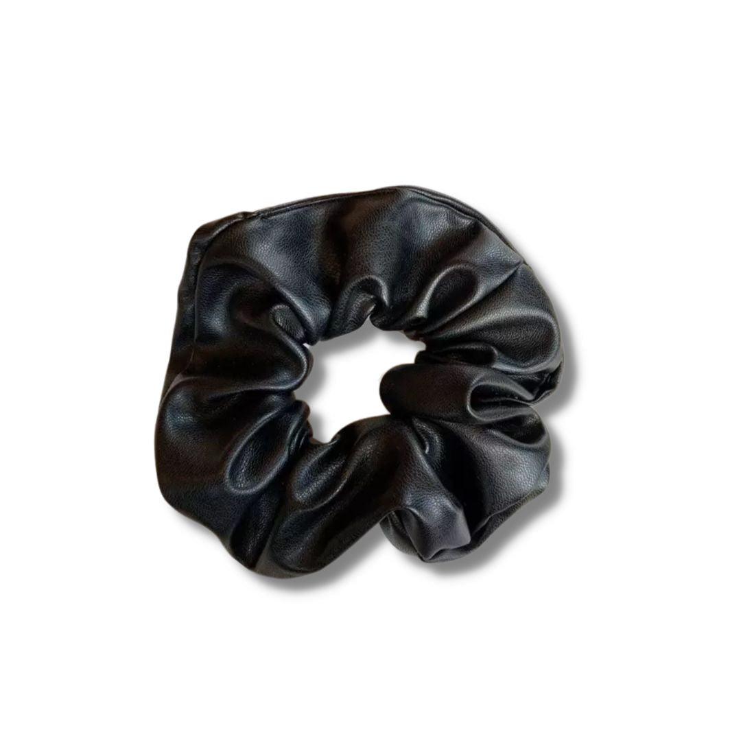 2 PACK - Faux Leather Scrunchie Hair Tie - The Smart Minimalist