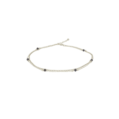 Sapphire Silver Chain Anklet - The Smart Minimalist