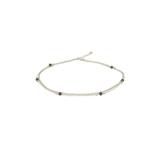 Sapphire Silver Chain Anklet - The Smart Minimalist