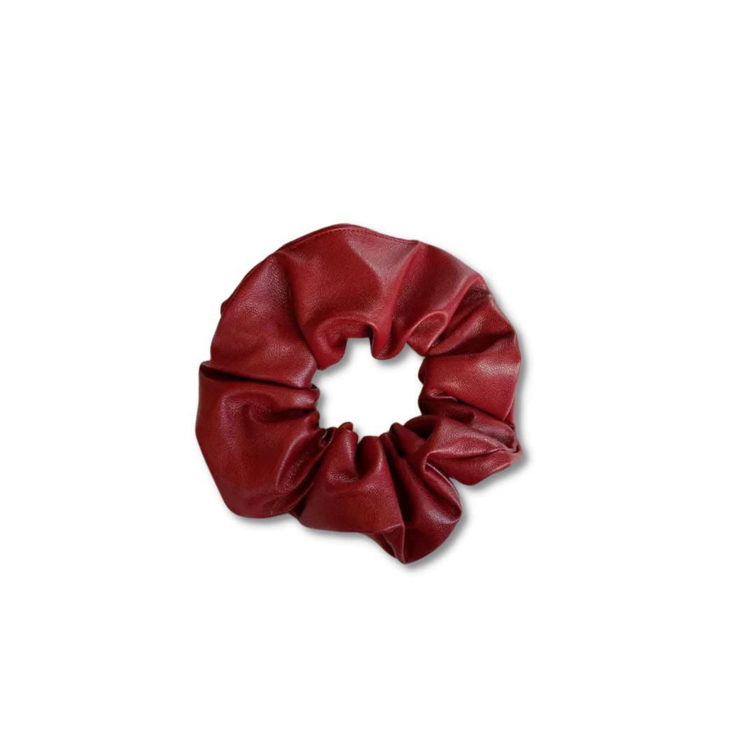 2 PACK - Faux Leather Scrunchie Hair Tie - The Smart Minimalist